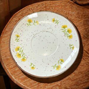 Vintage Brown Speckled Daisy Yellow Dandelion Salad Plates Size 7 1/2"  Japan